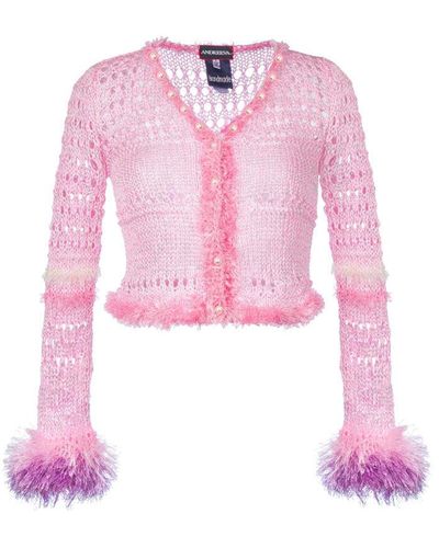 Andreeva Baby Pink Handmade Knit Sweater