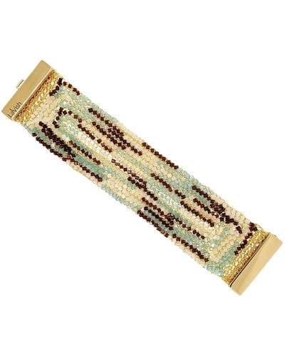Lavish by Tricia Milaneze Blue & Brown Mix Signature Handmade Crochet Bracelet - Metallic