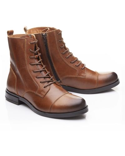 French Sole Lara Boots In Tan Leather - Brown