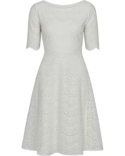 Alie Street London Evie Lace Wedding Dress In Ivory Lace - Grey