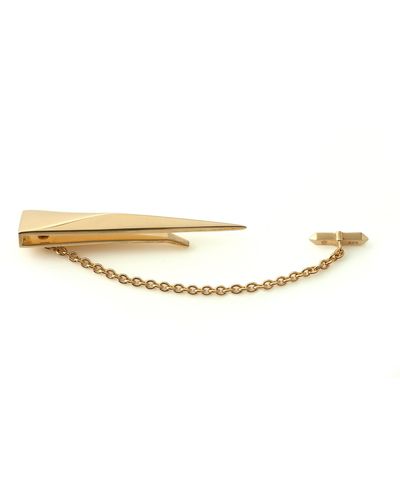 Kasun Tie Pin With Chain - Metallic
