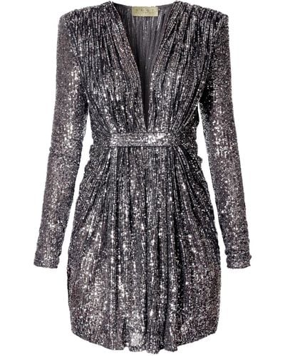 AGGI Roxie Diamond Mini Sequin Dress - Black