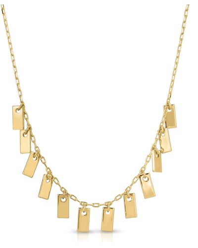 Glamrocks Jewelry Fringe Tag Necklace - Metallic