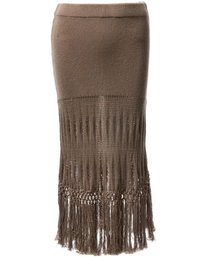 Fully Fashioning Vianna Floating Knit Skirt - Brown