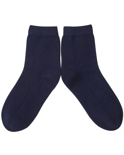 Soft Strokes Silk Wool Quarter-length Socks Set Of Two - Blue