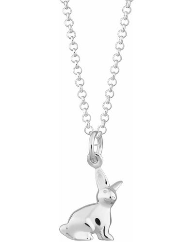 Lily Charmed Sterling Bunny Necklace - Metallic