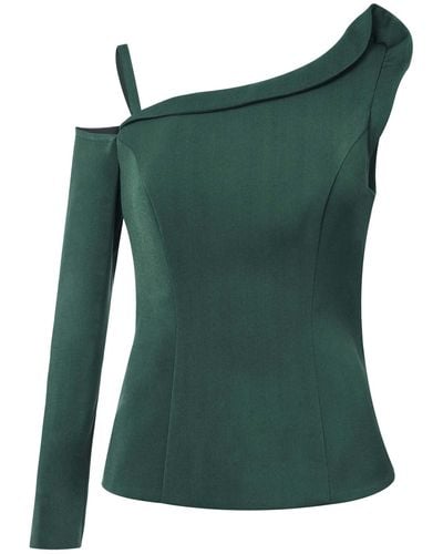 Tia Dorraine Emerald Dream One-shoulder Asymmetric Top - Green