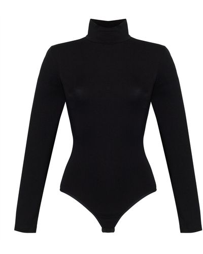 Oh!Zuza Turtleneck Long Sleeve Viscose Bodysuit - Black