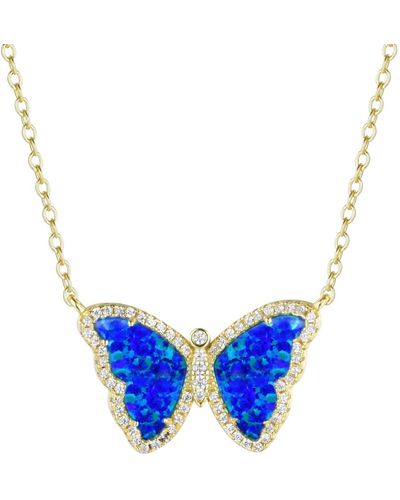 KAMARIA Opal Butterfly Necklace - Blue
