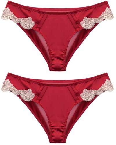 Tallulah Love Two X Opulent Lace Briefs - Red