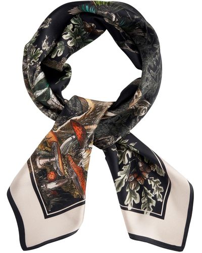 Fable England Fable A Night's Tale Narrative Luxury Square Scarf - Black