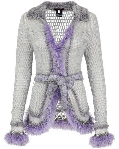 Andreeva Lavender Handmade Knit Cardigan - White