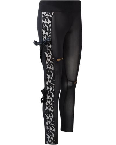 Belle -et-BonBon New Edition Bondage leggings With Satin Bows & Sequin Leg Stripe - Black