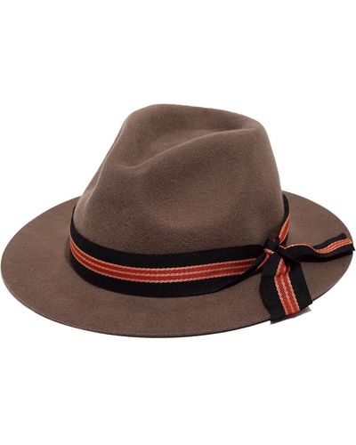 Justine Hats Modern Chic Fedora Hat - Brown