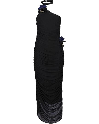 Storm Label Jalia One Shoulder Dress With Sequin Flower - Black