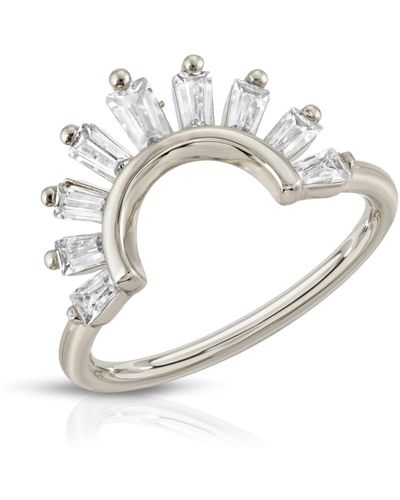 Glamrocks Jewelry Baguette Arc Ring - Metallic