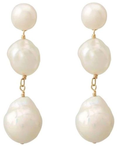 Ella Palm Eva Baroque Pearl Gold Earrings - Metallic
