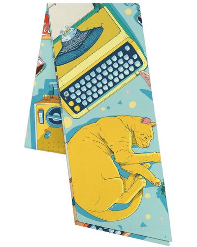 Pig, Chicken & Cow Noon Maxi Twilly Scarf - Yellow