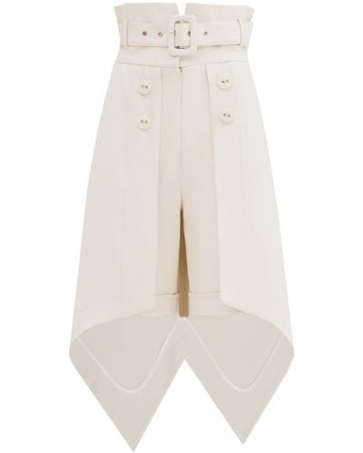Julia Allert Neutrals Fashion Shorts With Skirt Overlay Ecru - White