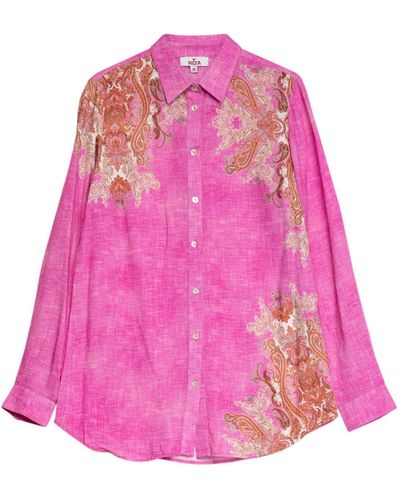 Niza Shirt With Long Sleeves And Positional Print - Pink