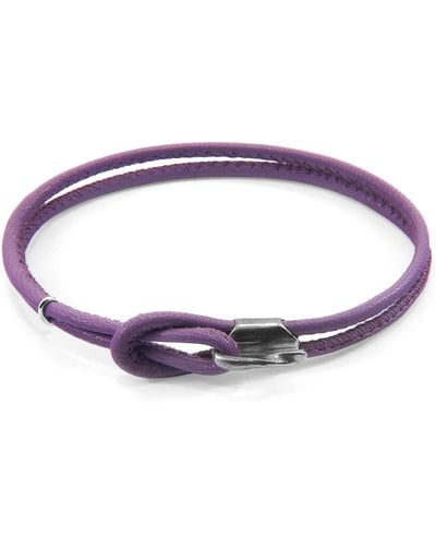 Anchor and Crew Lilac Purple Orla Silver & Nappa Leather Bracelet