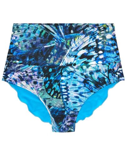 ELIN RITTER IBIZA Blue Butterfly Print High Waist Bikini Brief Bottom Stella