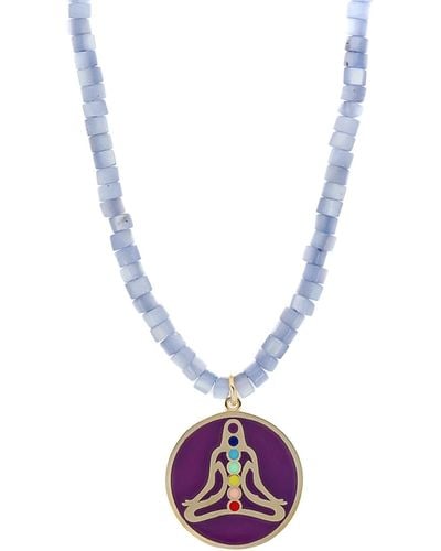 Ebru Jewelry Purple Chakra Necklace - Metallic