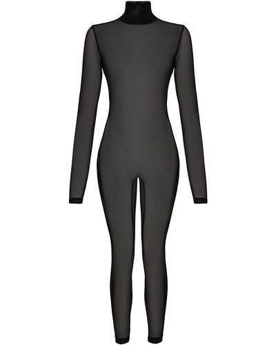 Monosuit Monoskin Jumpsuit With Trousers Total Mesh - Black