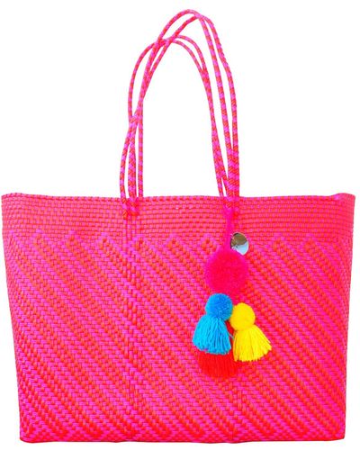 Soi 55 Lifestyle Recycled Plastic Beach Bag Leya - Pink