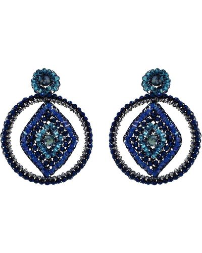 Lavish by Tricia Milaneze Blue Mix Jade Handmade Earrings