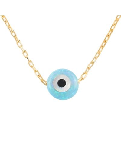 LÁTELITA London Evil Eye Mini Opalite Pendant Necklace - Metallic