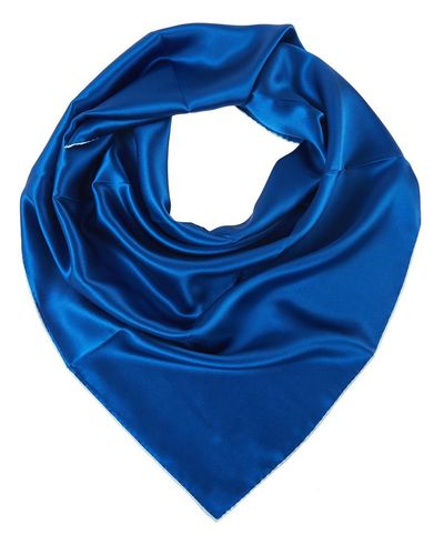Soft Strokes Silk Pure Silk Scarf Glacier Solid Color Collection Navy Large - Blue