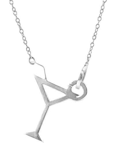 Anchor and Crew Beach Cocktail Link Paradise Necklace Pendant - Metallic