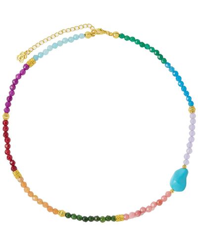 Ottoman Hands Felice Jade & Turquoise Beaded Necklace - Multicolor