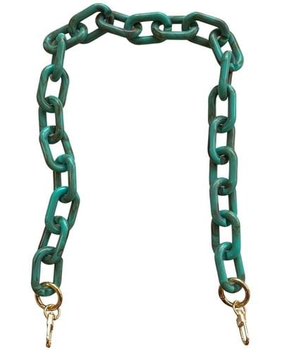 CLOSET REHAB Chain Link Short Acrylic Purse Strap In Turquoise - Green