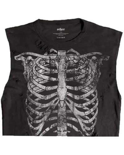 Other Rib Cage Thrasher Cropped Tank - Black