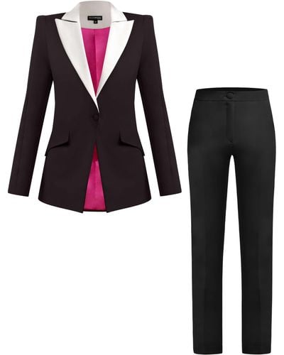 Tia Dorraine Illusion Classic Tailored Suit - Black