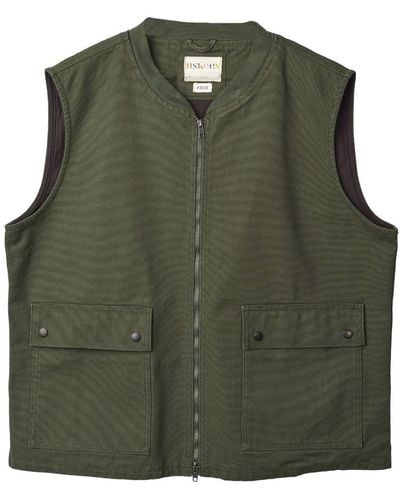 Uskees Canvas Vest With Flap Pockets - Green