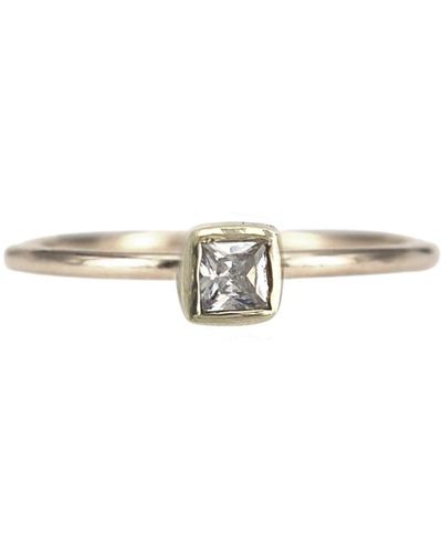Lily Flo Jewellery Pegasus Princess Cut Diamond Solitaire Ring - White
