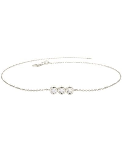 Lily Flo Jewellery Circinius Three Diamond Bar Bracelet - White