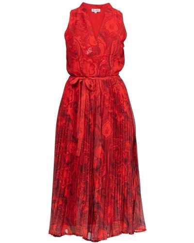 Niza Sleeveless Midi Dress - Red