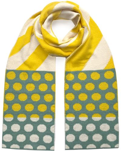 INGMARSON Stripes & Circles Wool & Cashmere Scarf Yellow