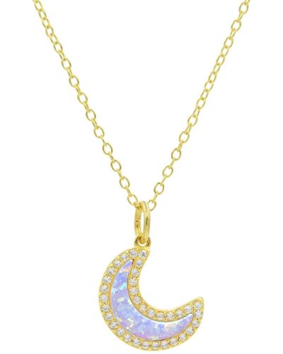KAMARIA Opal Moon Necklace - Metallic