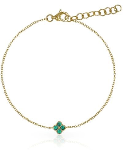 770 Fine Jewelry Emerald Clover Bracelet - Metallic