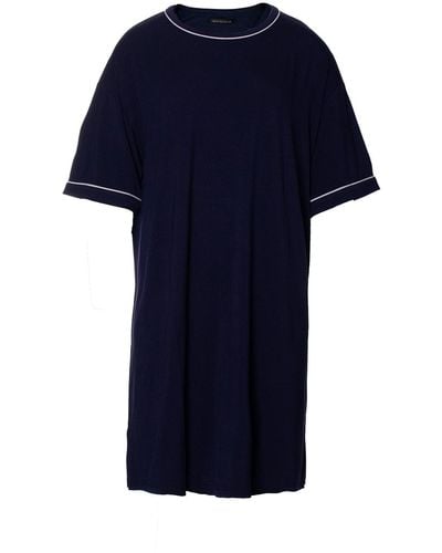 Pretty You London Bamboo Classic Tee Dress In Midnight - Blue