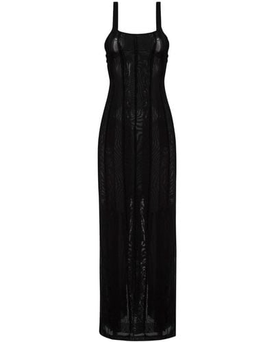 Khéla the Label Siren Mesh Midi Dress - Black