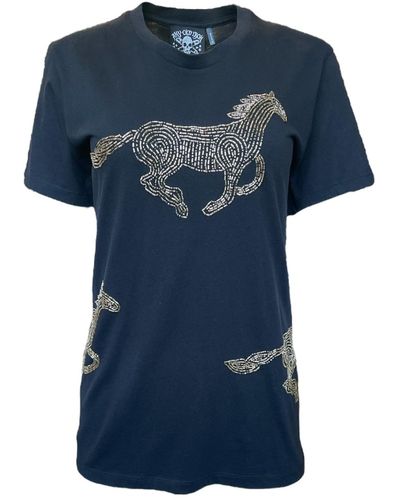 Any Old Iron Black Horsey Horsey T-shirt - Blue