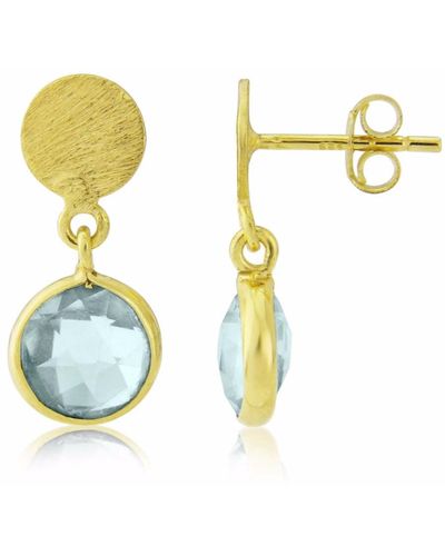 Auree Salina Gold Vermeil & Blue Topaz Gemstone Drop Earrings - Metallic