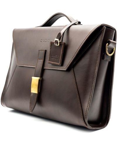 THE DUST COMPANY Leather Briefcase Cuoio Havana - Brown