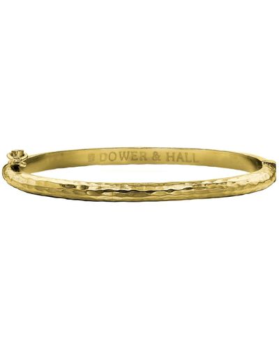 Dower & Hall 4.5mm Hinged Hammered Nomad Bangle In Vermeil - Yellow